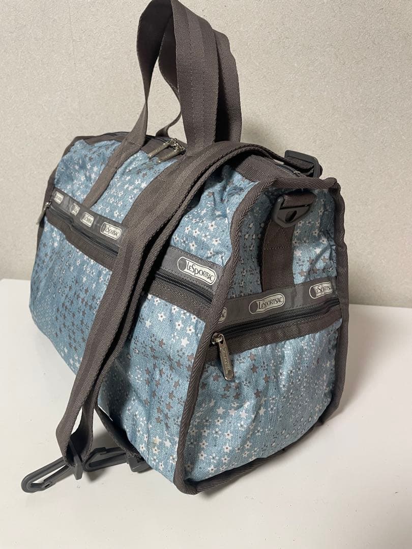 【美品】レスポートサック　ボストンバッグ　小さな小花柄　小さな星柄