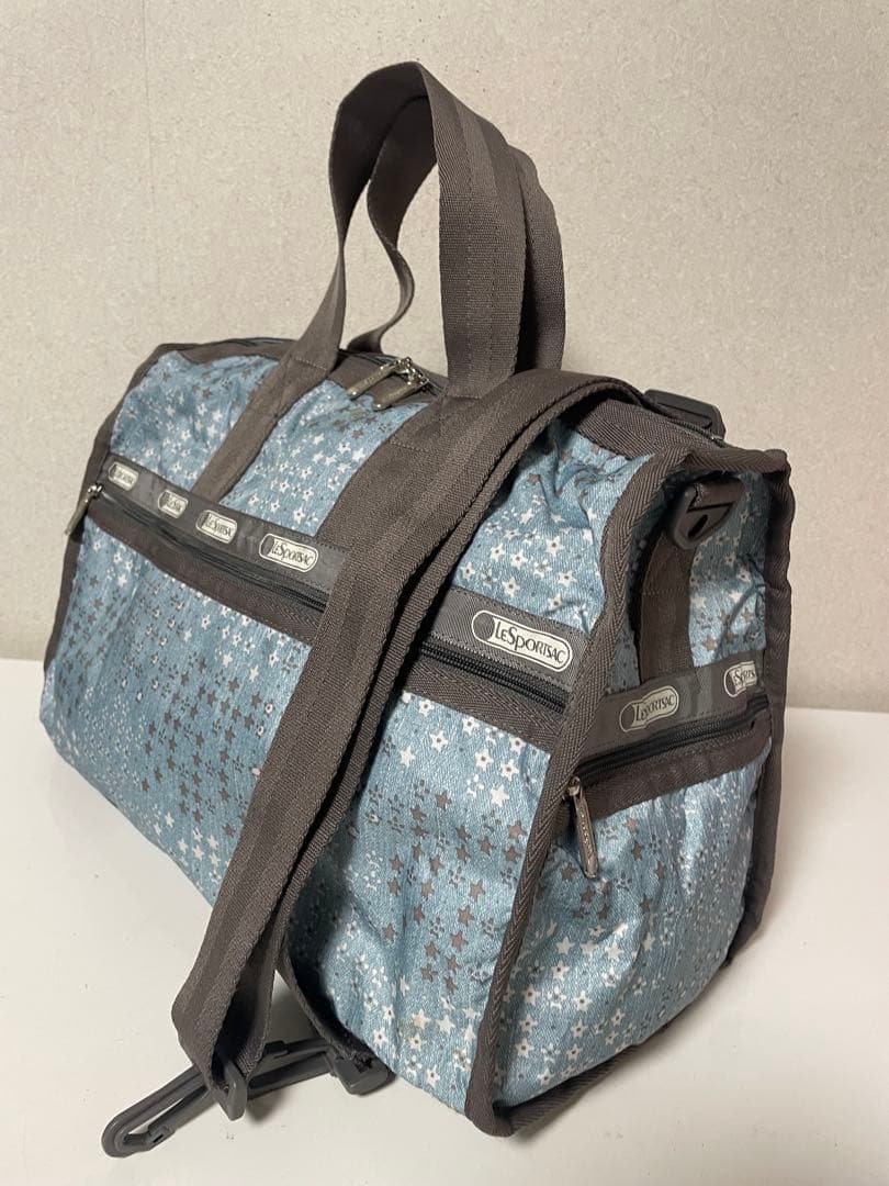 【美品】レスポートサック　ボストンバッグ　小さな小花柄　小さな星柄