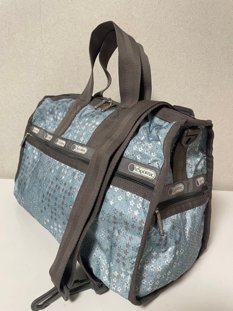 【美品】レスポートサック　ボストンバッグ　小さな小花柄　小さな星柄