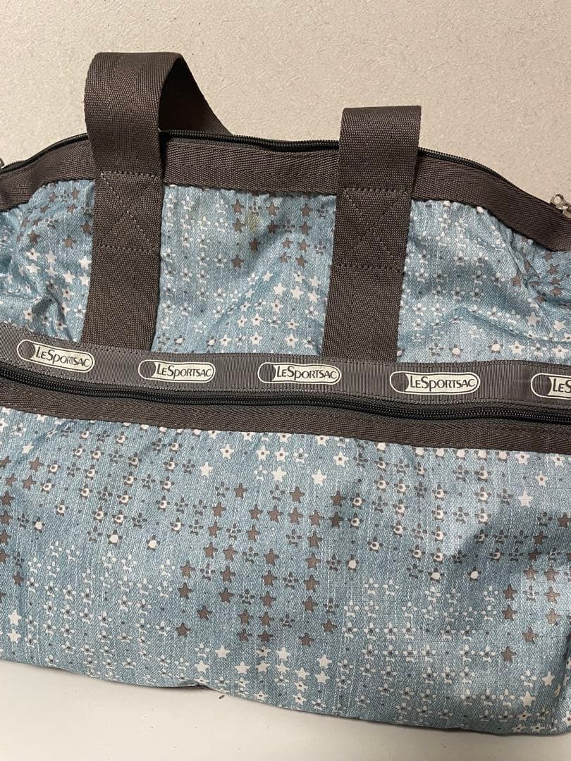 【美品】レスポートサック　ボストンバッグ　小さな小花柄　小さな星柄