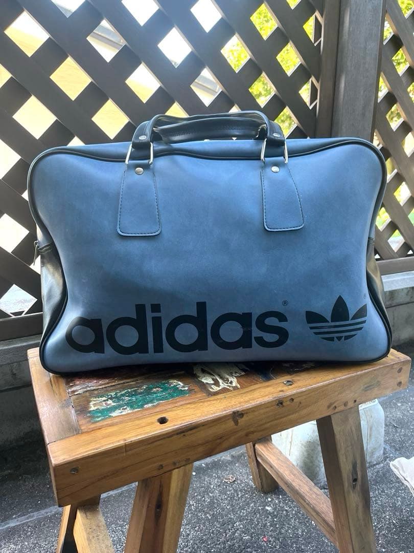70's ヴィンテージ　ビンテージadidas ボストンバッグ ブルー