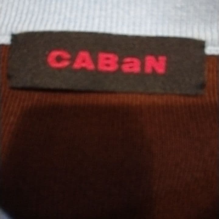 【美品】CABaN コットンカシミヤ バイカラークルーネックカーディガン