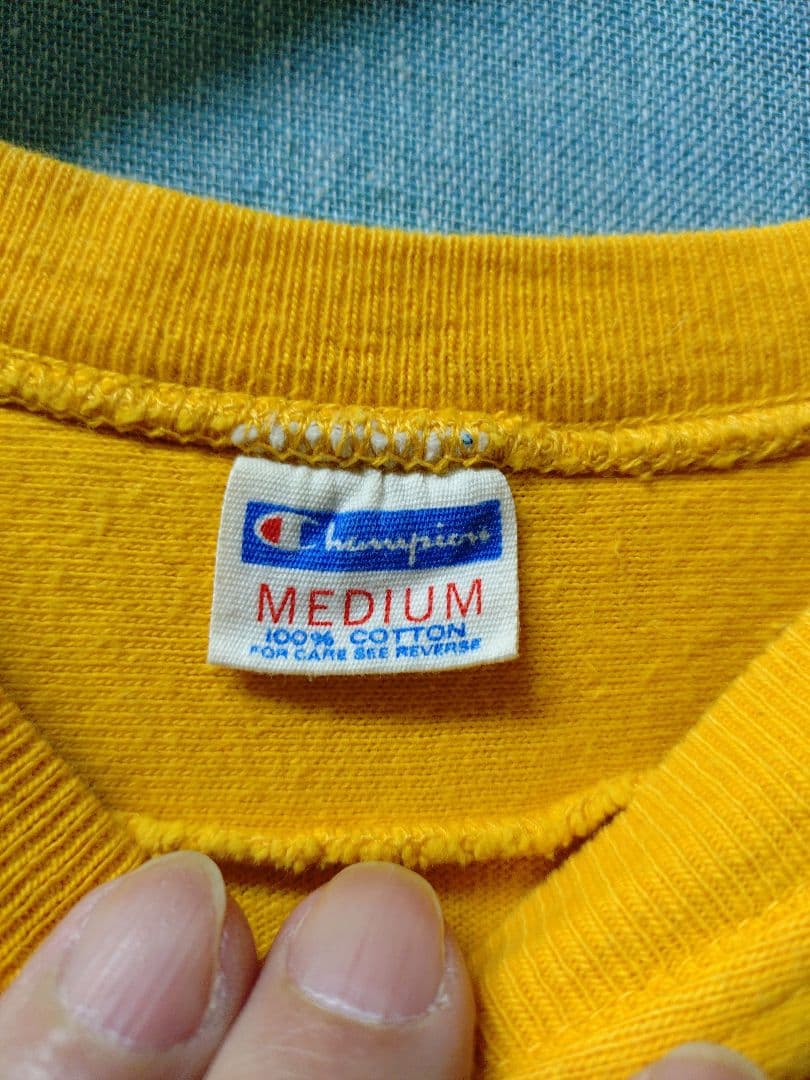 70s チャンピオン バータグ 綿100 フットボール Tシャツ M