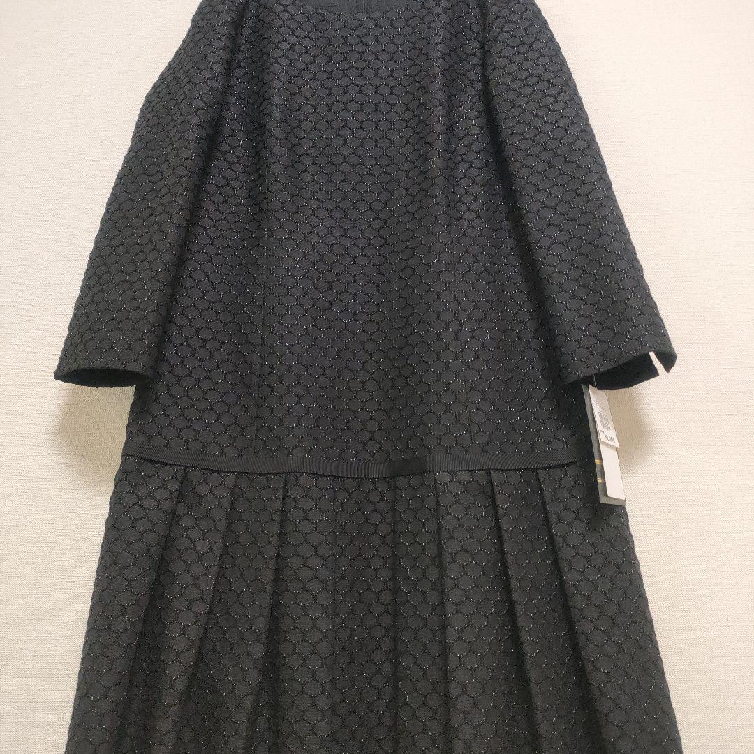 高級✨️レリアン プリーツワンピース 光沢刺繍 フォーマル 11号 Lサイズ