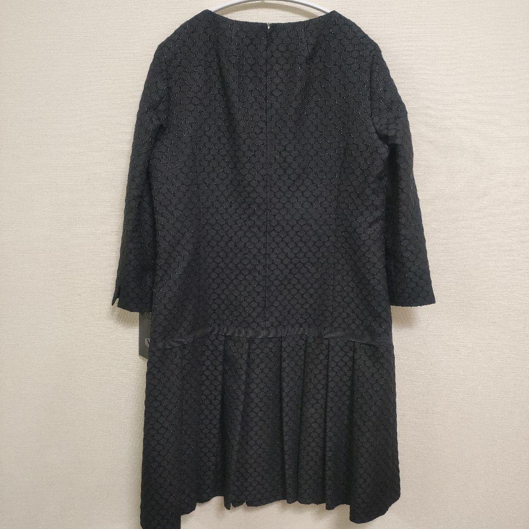 高級✨️レリアン プリーツワンピース 光沢刺繍 フォーマル 11号 Lサイズ