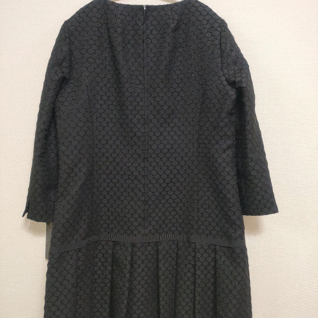 高級✨️レリアン プリーツワンピース 光沢刺繍 フォーマル 11号 Lサイズ