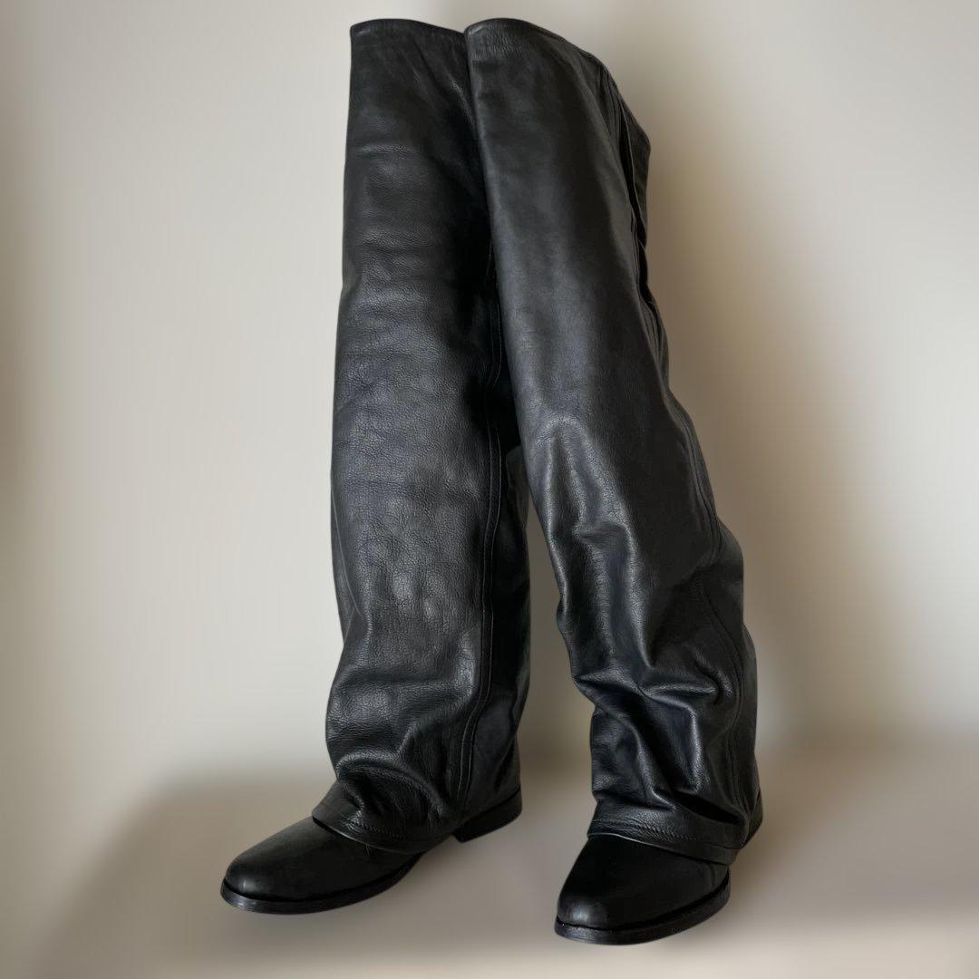 超希少　ZUCCA ズッカ ナウシカブーツ ロングブーツ 黒 レザー　ニーハイ