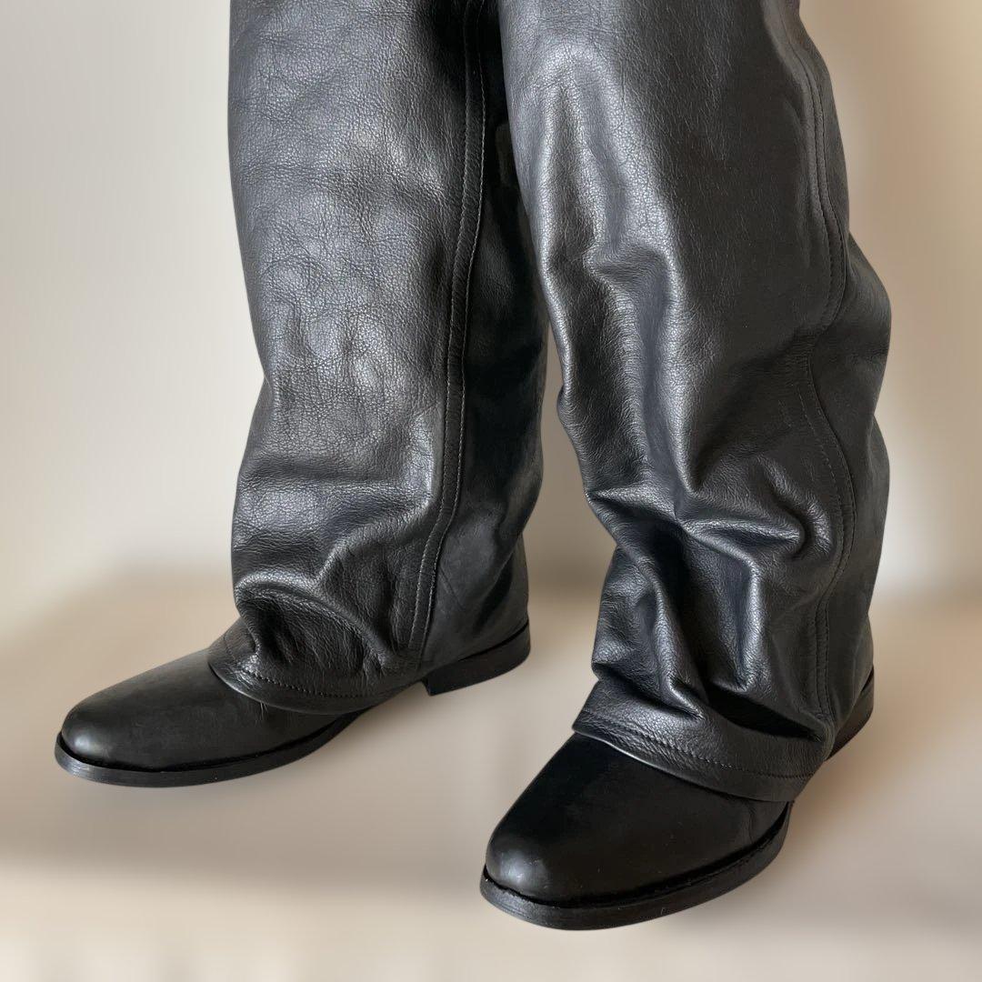 超希少　ZUCCA ズッカ ナウシカブーツ ロングブーツ 黒 レザー　ニーハイ