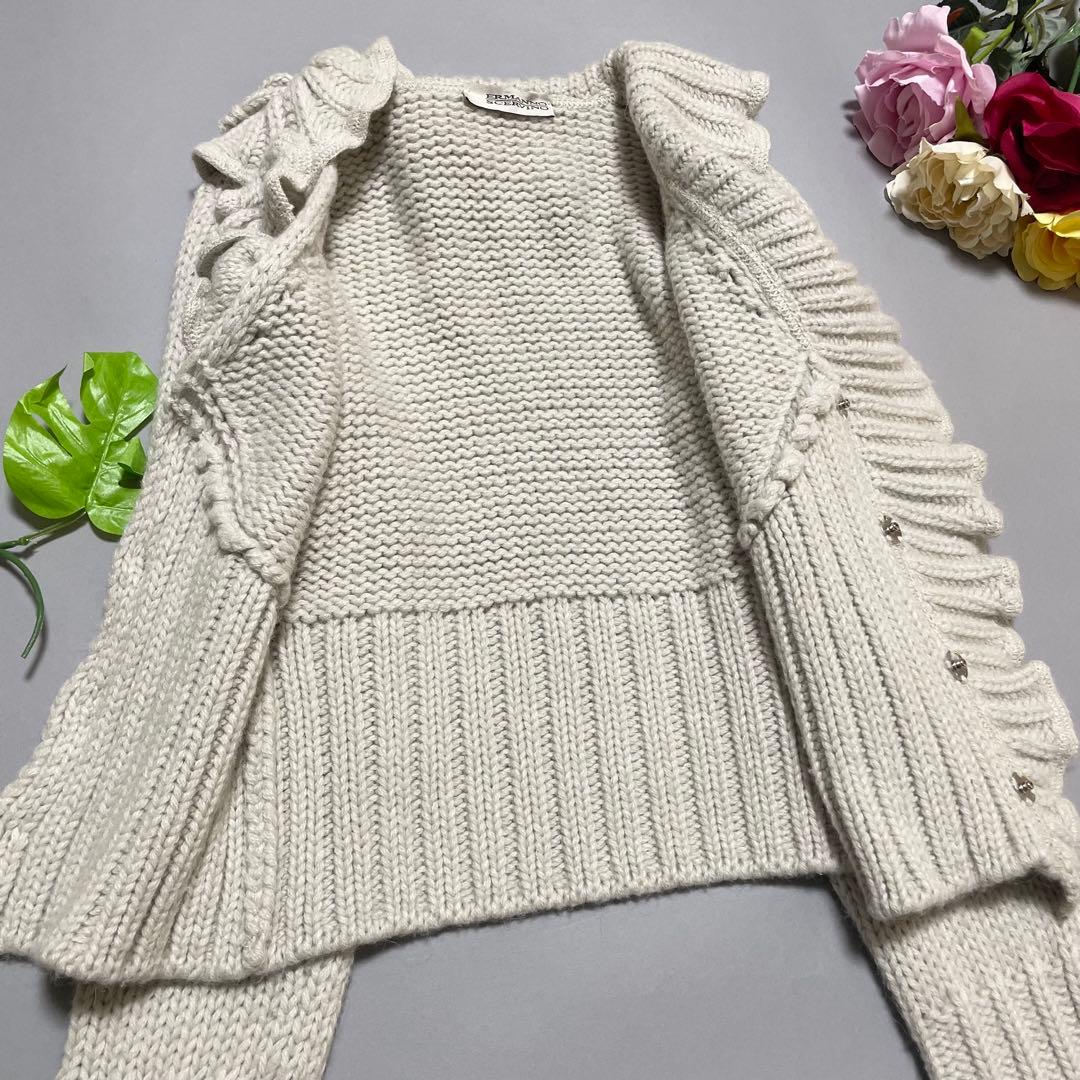 超希少✨エルマンノシェルヴィーノ カーディガン アルパカ モチーフ 花柄 グレー