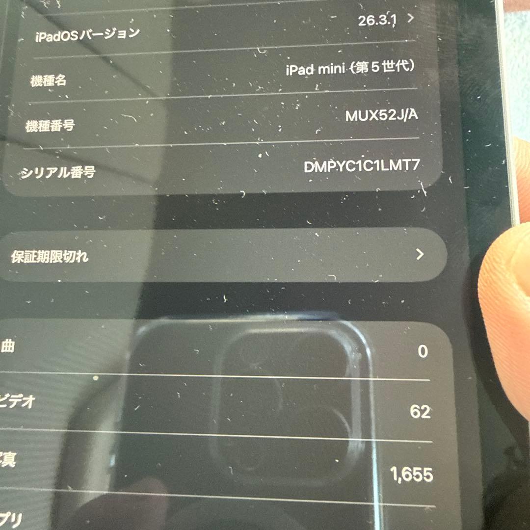 Apple iPad mini5世代A2124 スペースグレイ