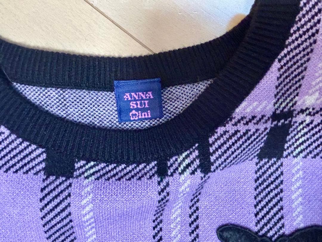 ANNA SUI チェック柄セーター &スカートセット　LLサイズ(150cm)