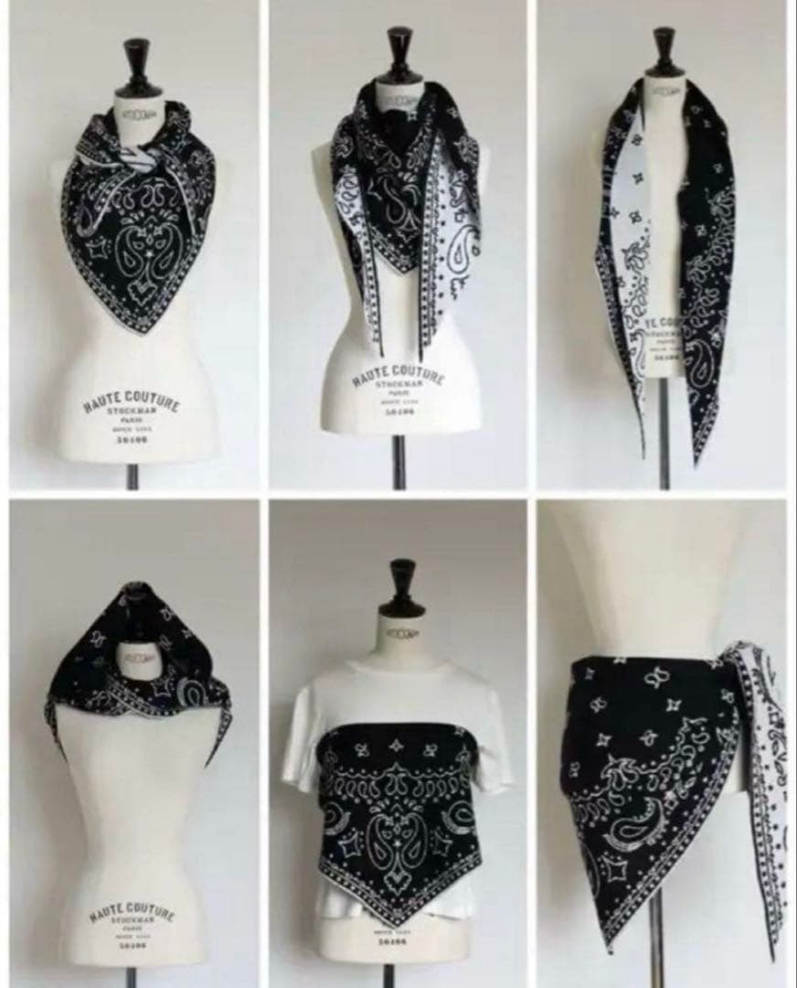 新品未開封⭐︎gypsohila ペイズリー ニットストール　ブラック