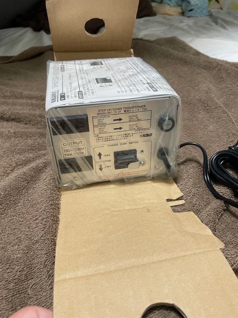 【未使用】Kashimura TI-27 変圧器 220-240Vから100V