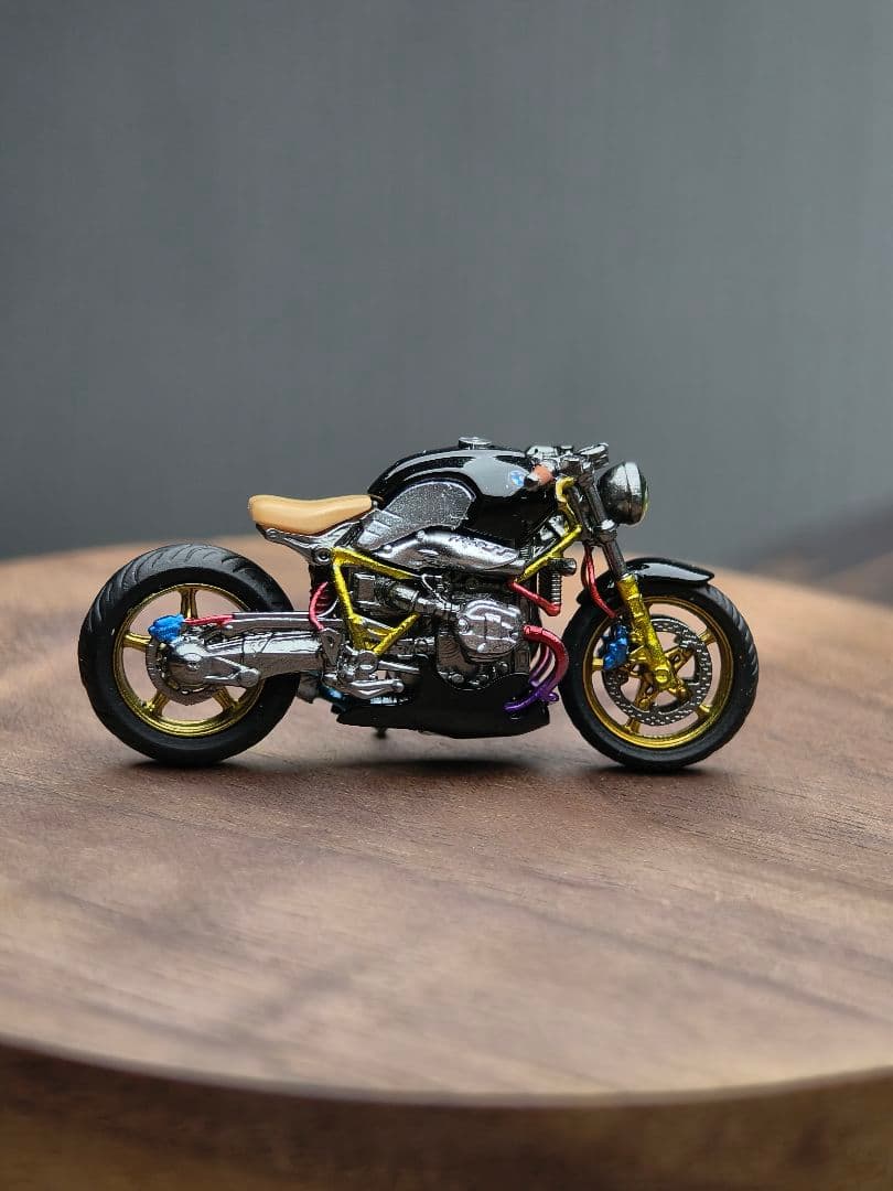 1/64 カフェレーサー 風 カスタムバイクモデル（ブラック）