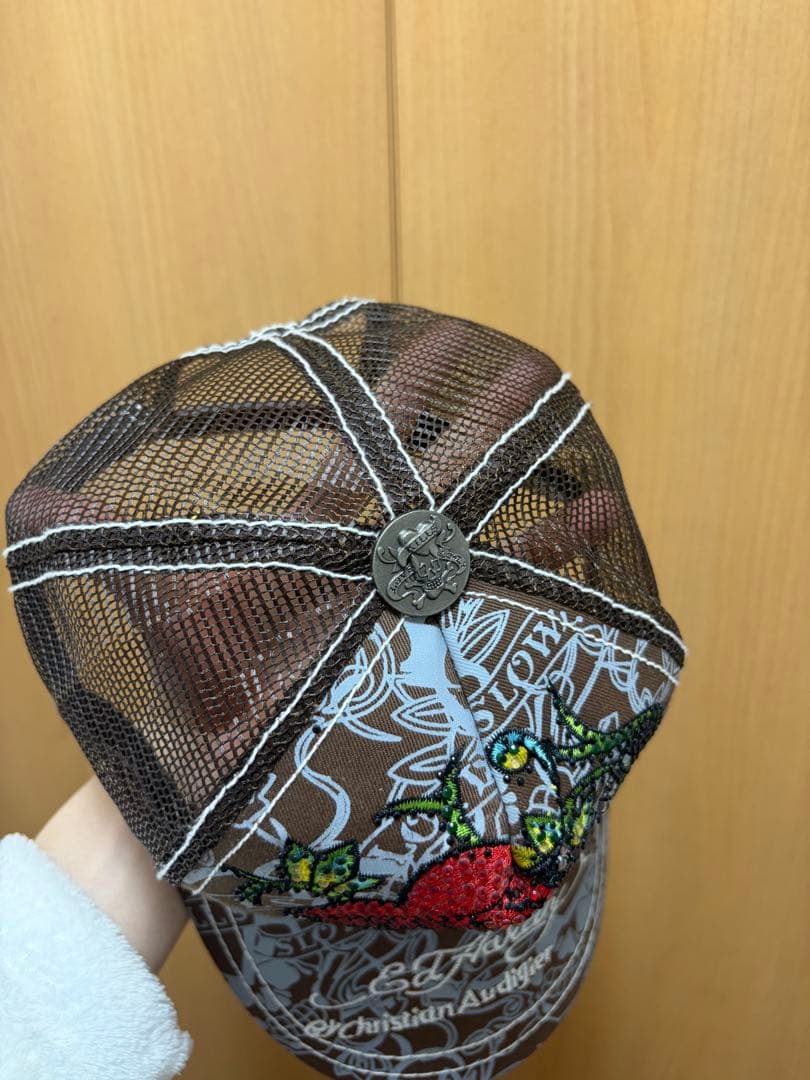 ドンエドハーディー　エドハーディー　スカル　ハート　刺繍　キャップ