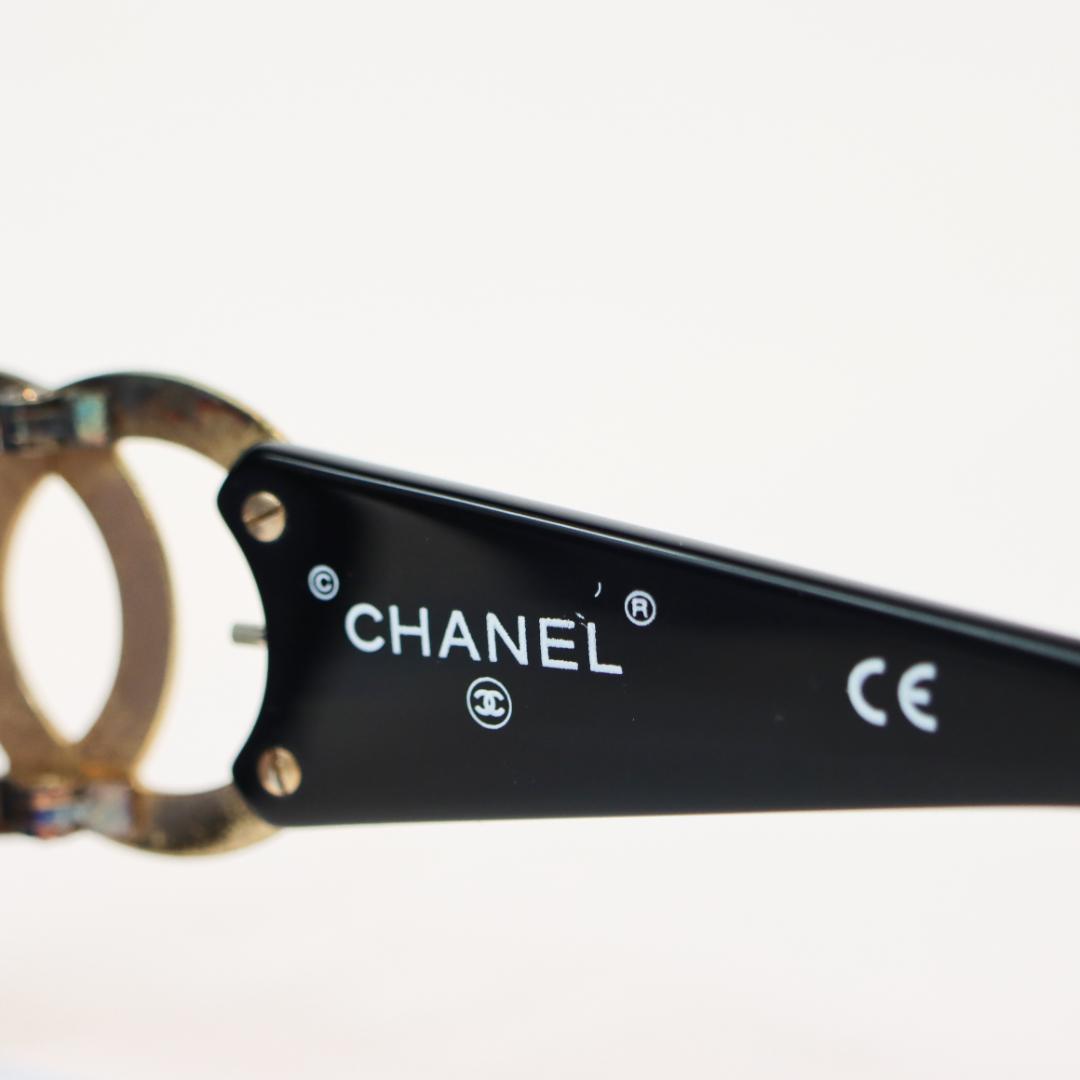 CHANEL シャネル ココマーク サングラス ケース付き ブラック ゴールド