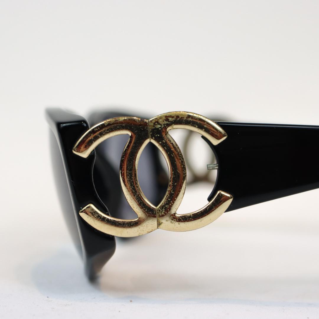 CHANEL シャネル ココマーク サングラス ケース付き ブラック ゴールド