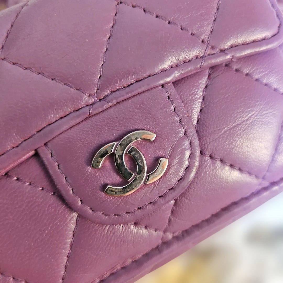 CHANEL パープル 三つ折り財布