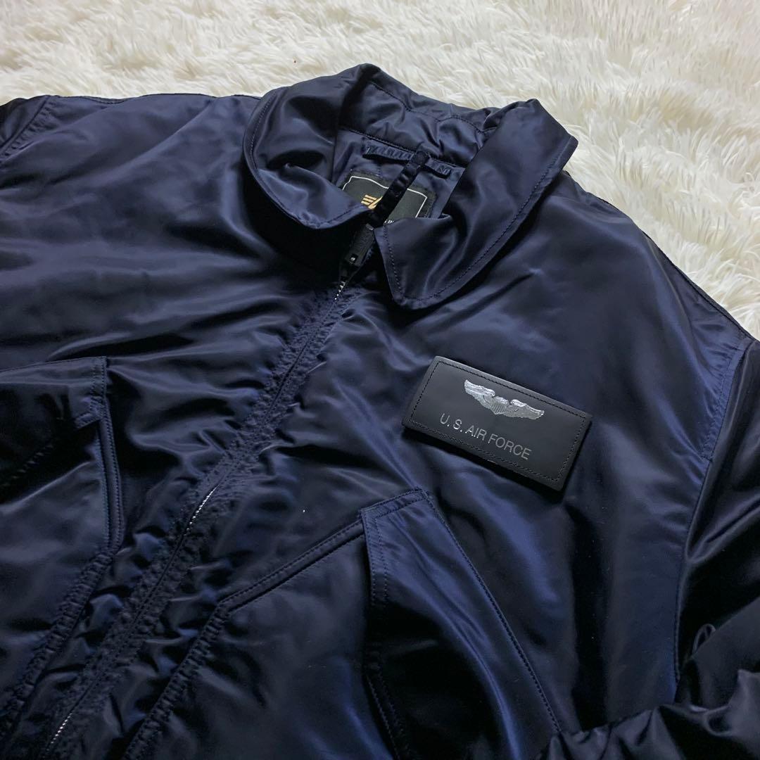 美品■アルファインダストリース フライトジャケット CWU-45ネイビー XL