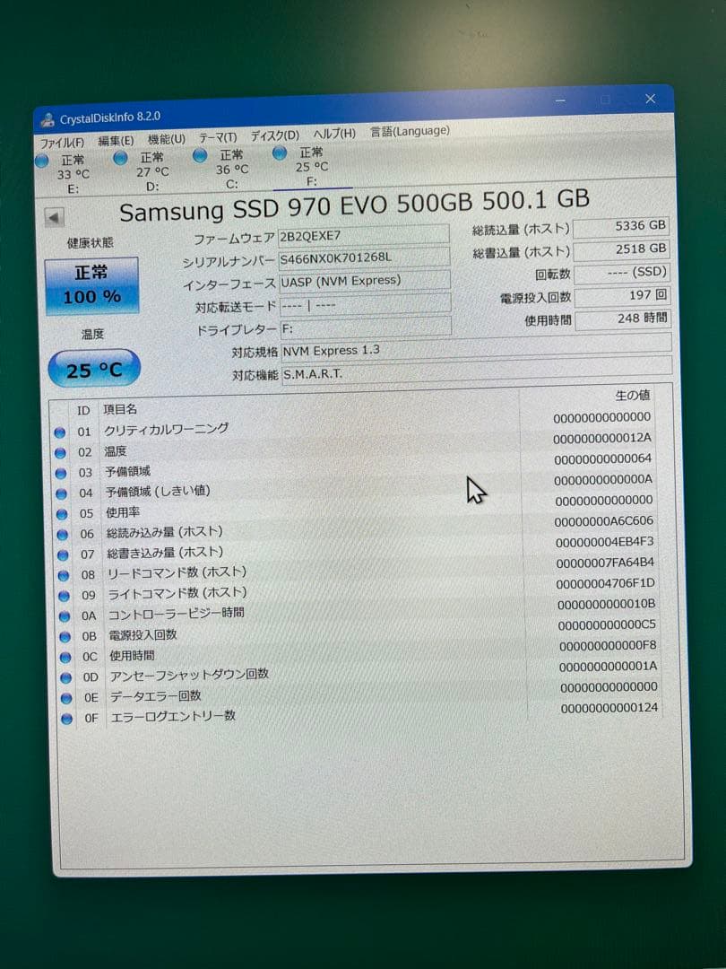 内蔵型SSD SAMSUNG SSD EVO500GB
