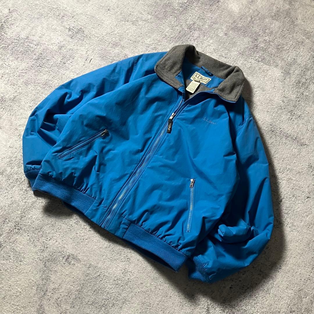 00sLLBeanウォームアップジャケットフリースライナーナイロンブルゾンブルー