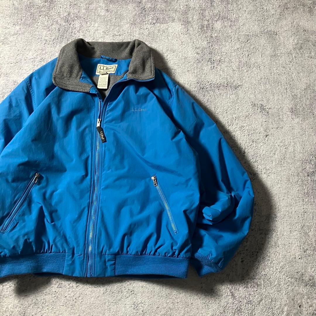 00sLLBeanウォームアップジャケットフリースライナーナイロンブルゾンブルー