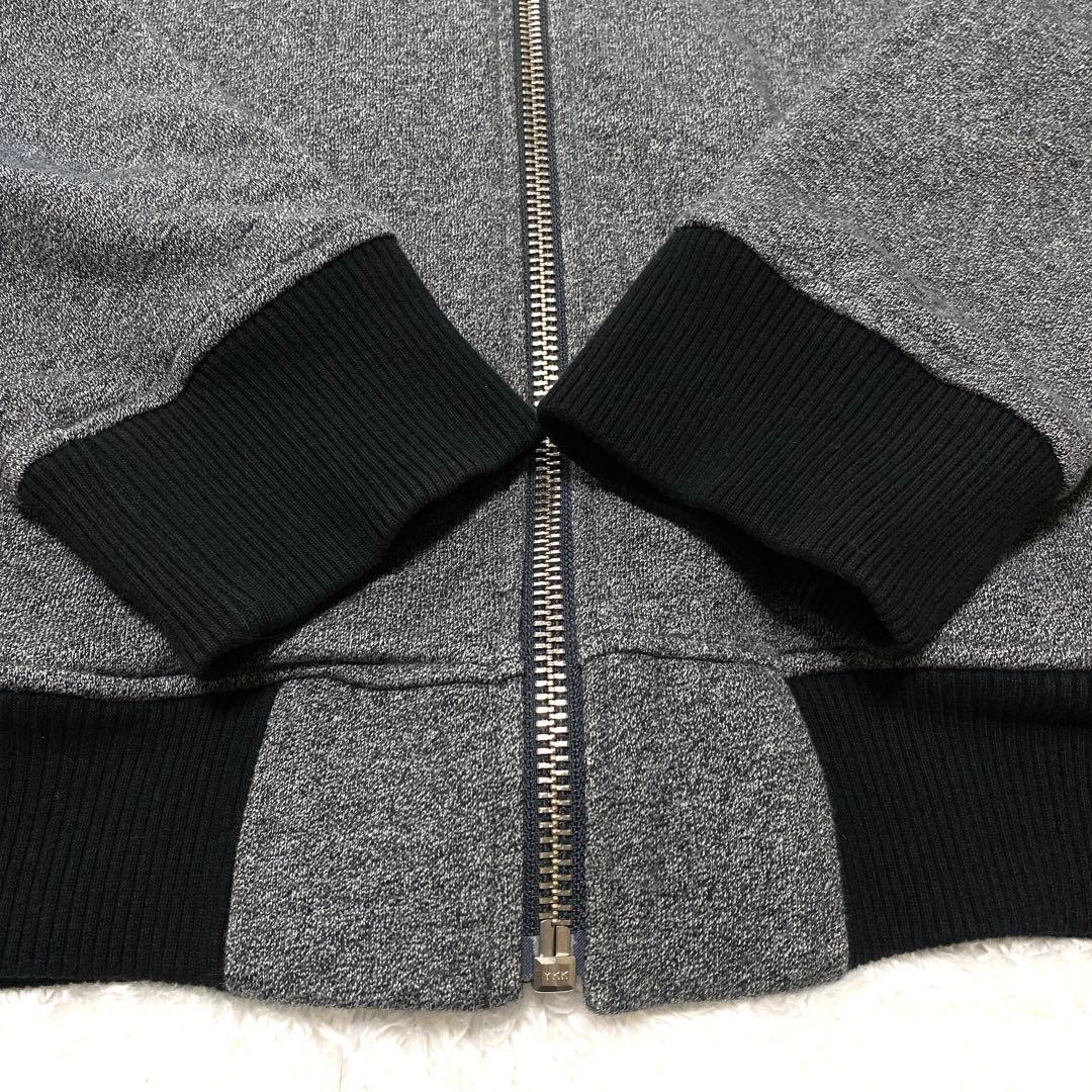 VANSON スカル刺繍 コットン スウェットブルゾン グレー L 2way