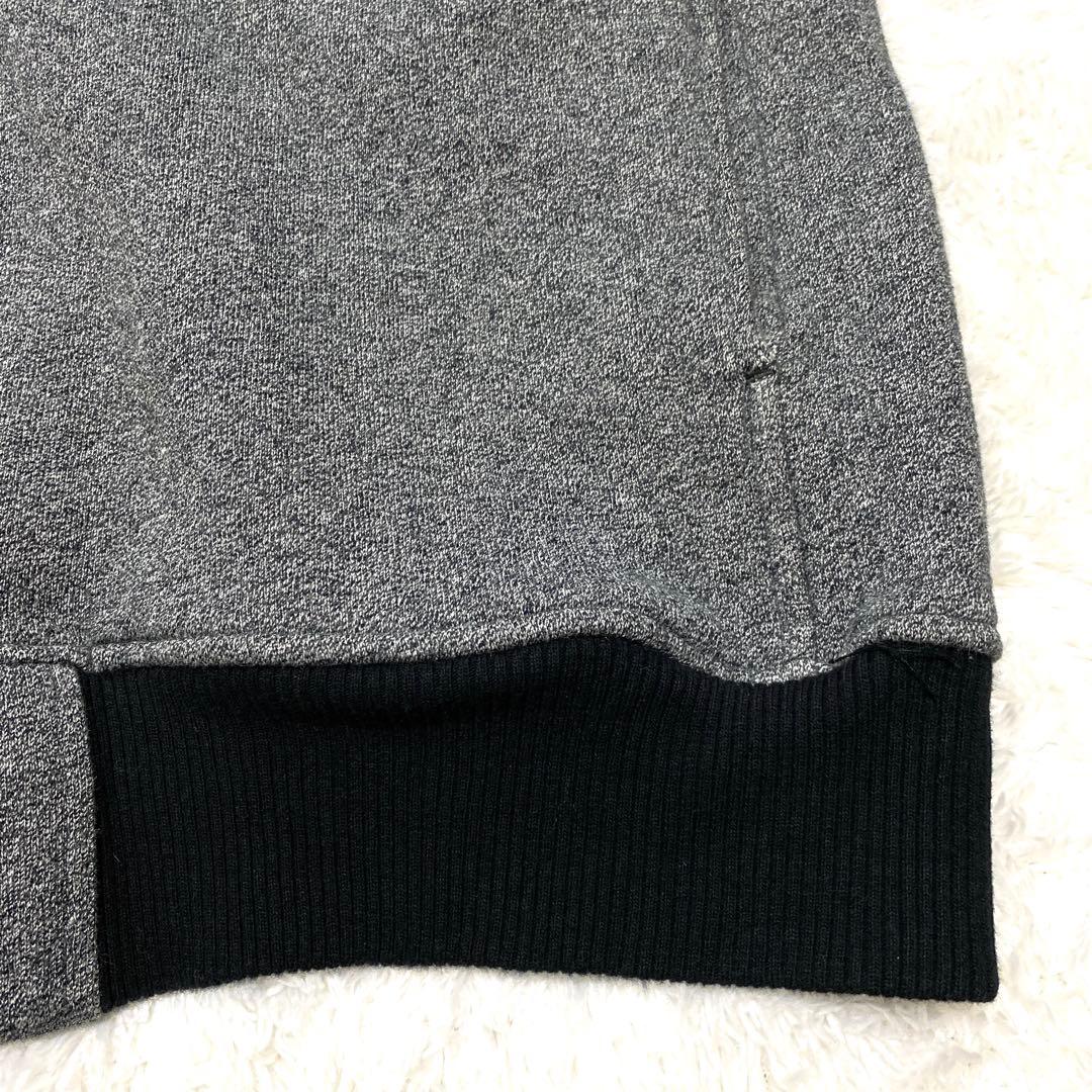 VANSON スカル刺繍 コットン スウェットブルゾン グレー L 2way