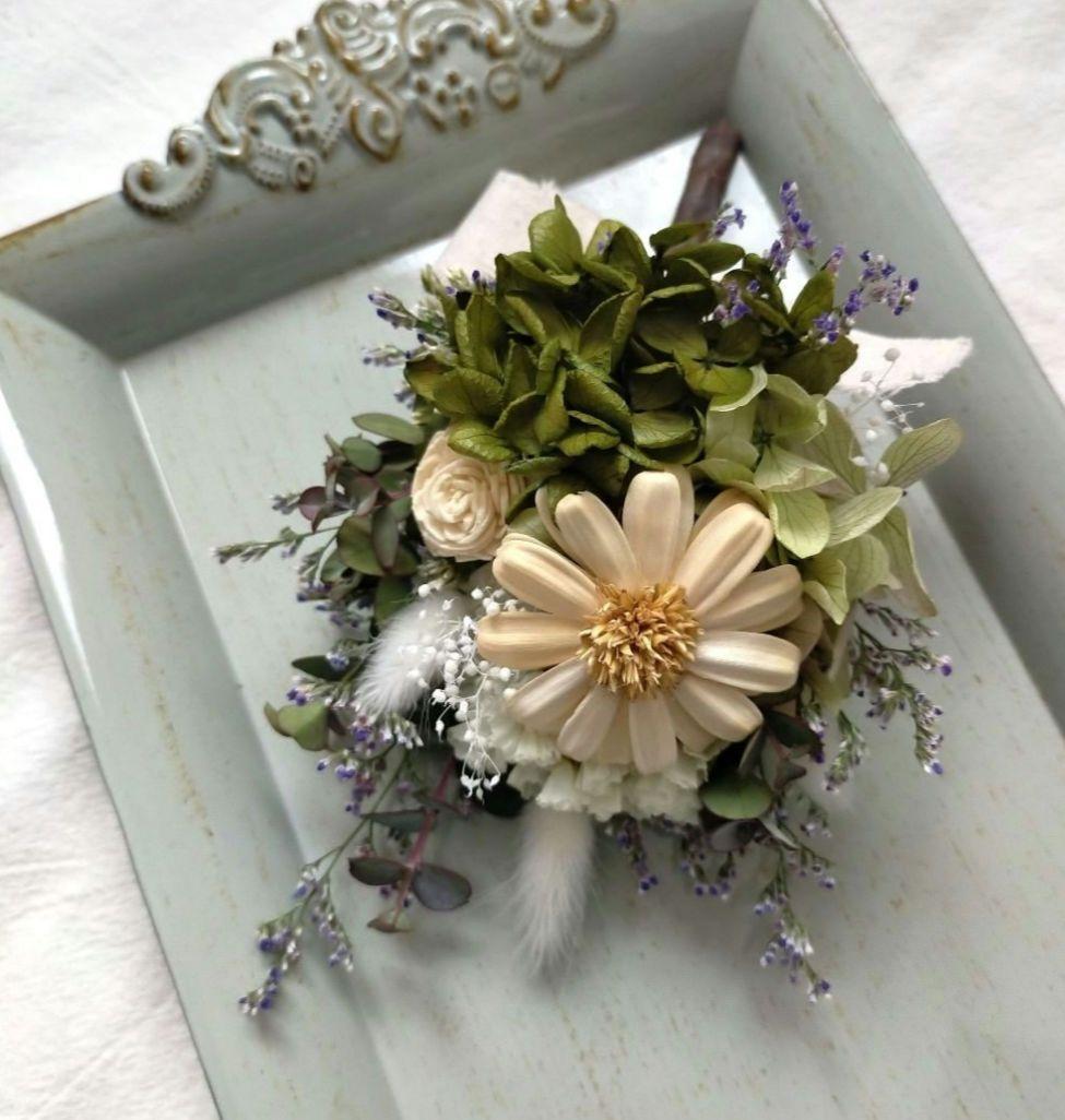 ♡ももページ♡紫陽花ウェディングブーケgreen&white♡
