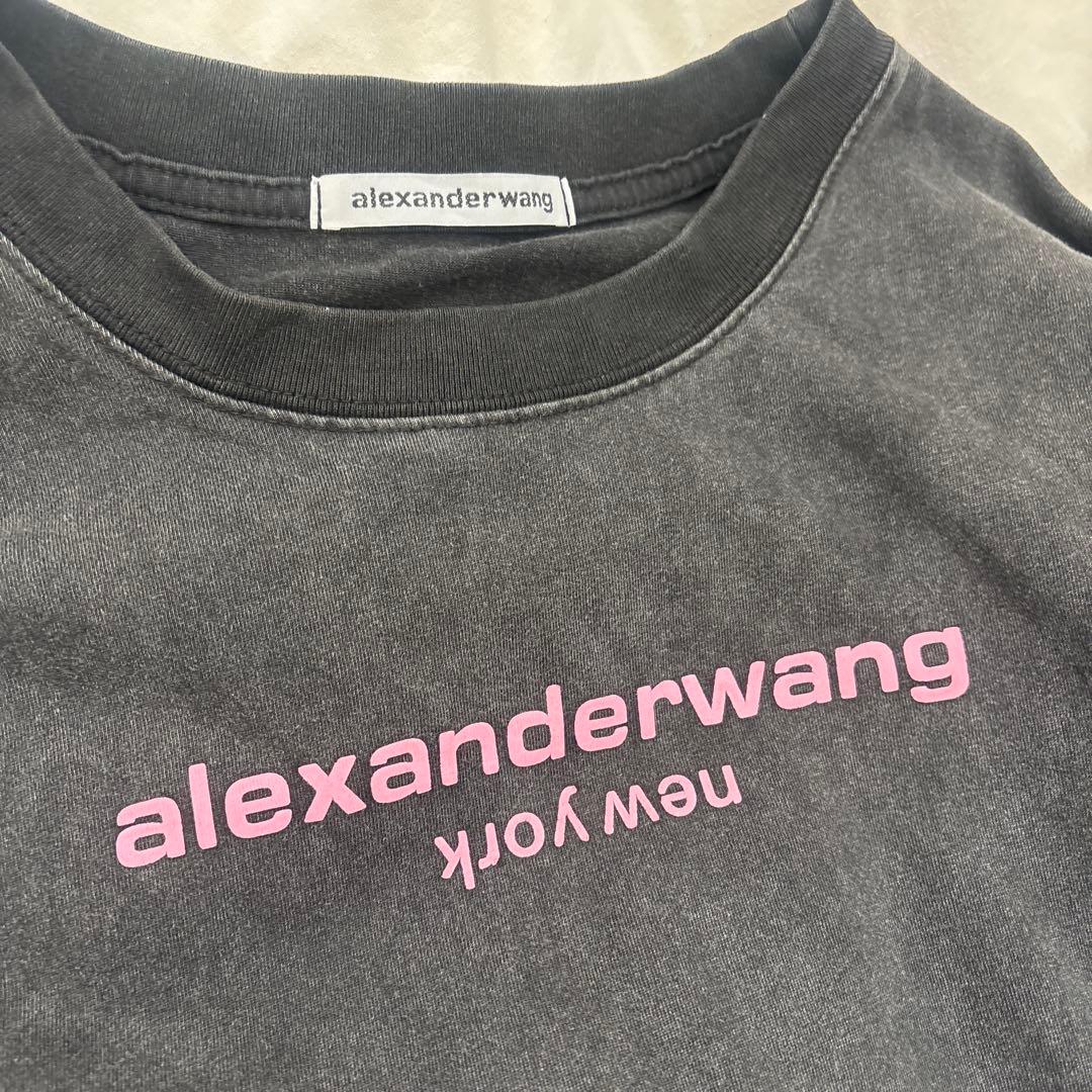 alexanderwang グレー ロゴTシャツ 半袖