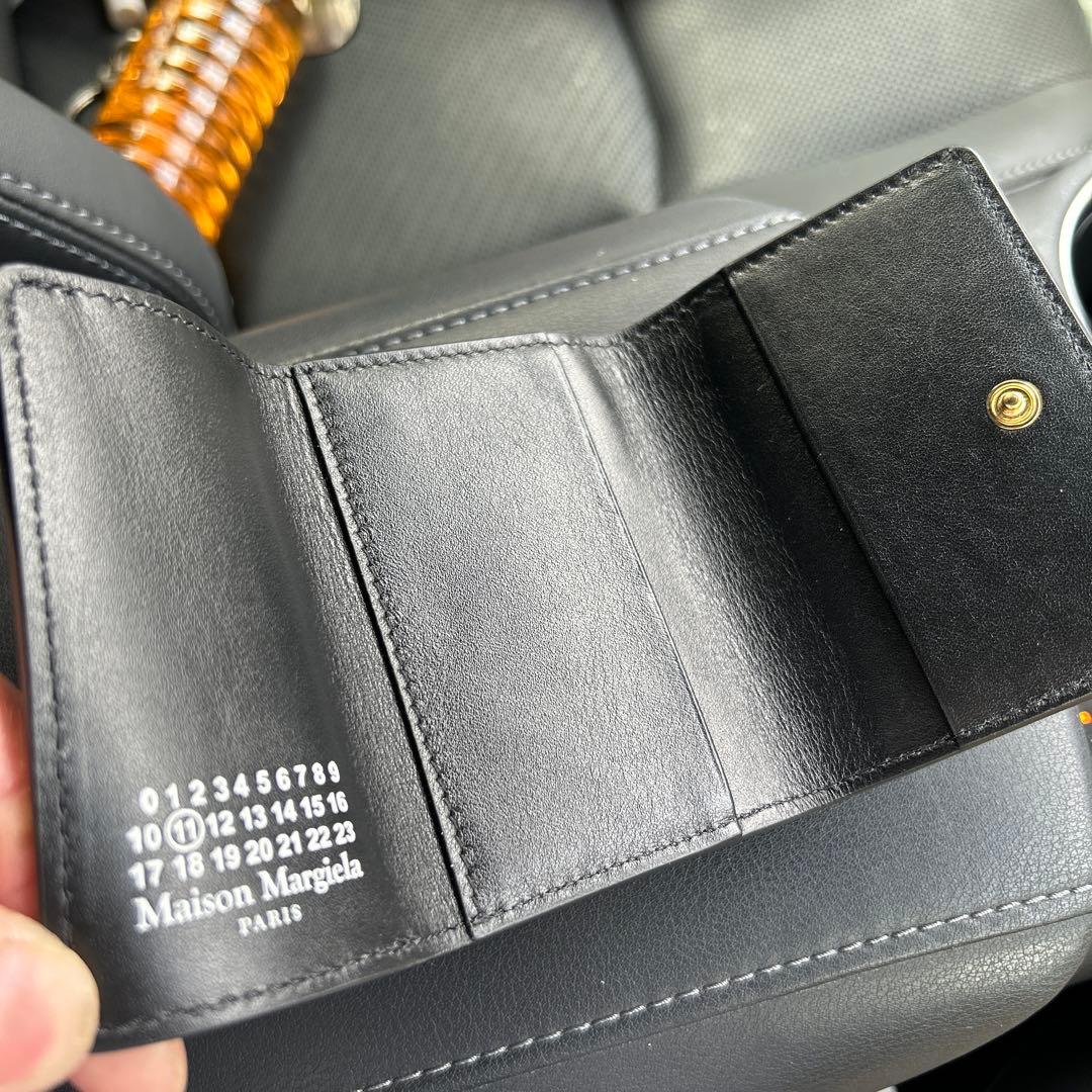 メゾン マルジェラ エンベロープ 三つ折り財布 ミニ財布 黒