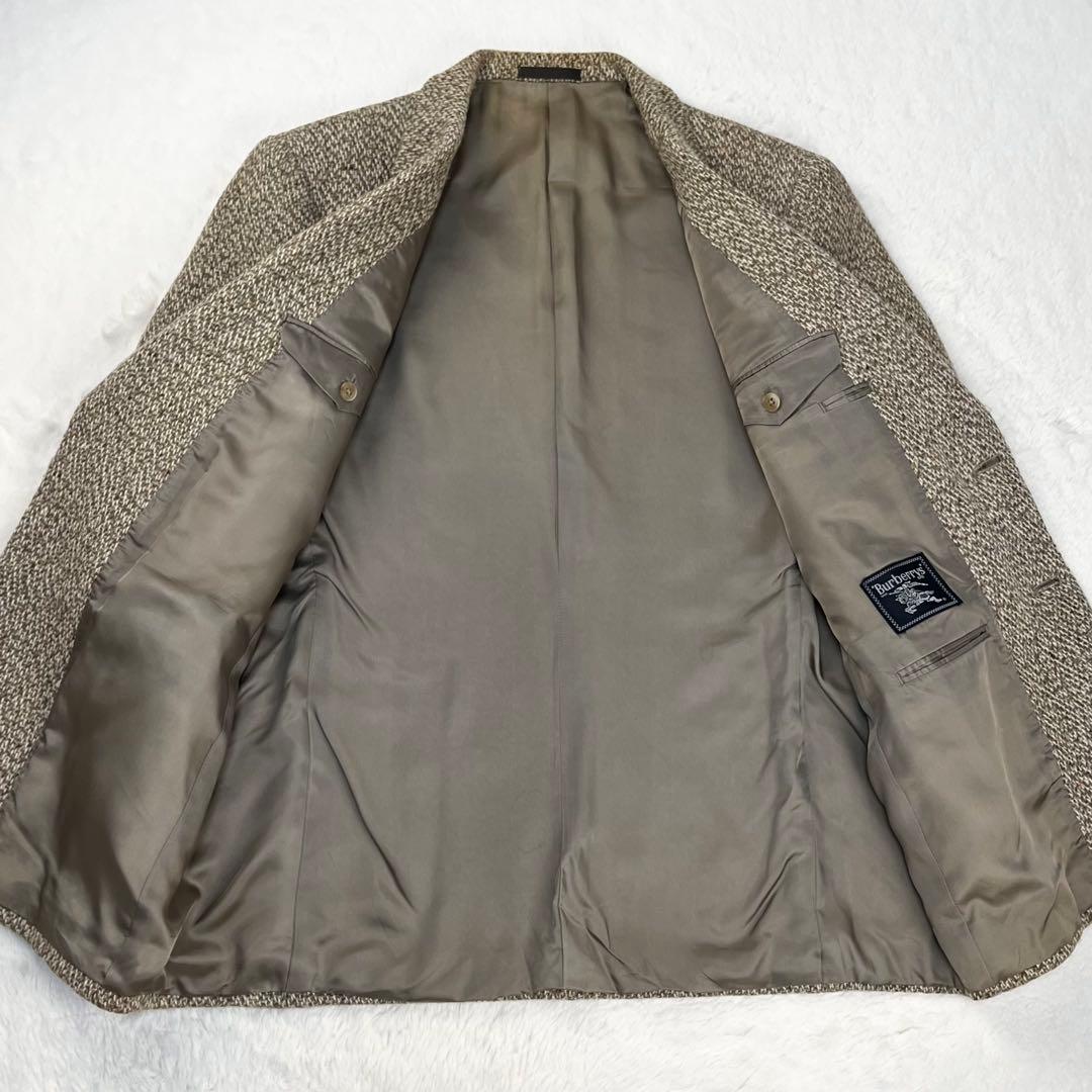 希少 バーバリーズ メランジツイード ジャケット ホースロゴ 本革ボタン AB6