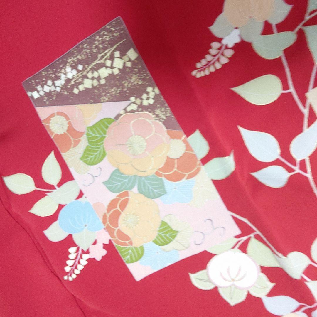 ⭐❣️作者落款有り。真っ赤な古典柄素敵な振り袖です♪