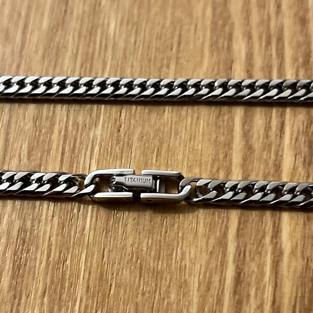 新品未使用⭐️チタンネックレス　喜平　シルバー　箱付き　50cm 5mm