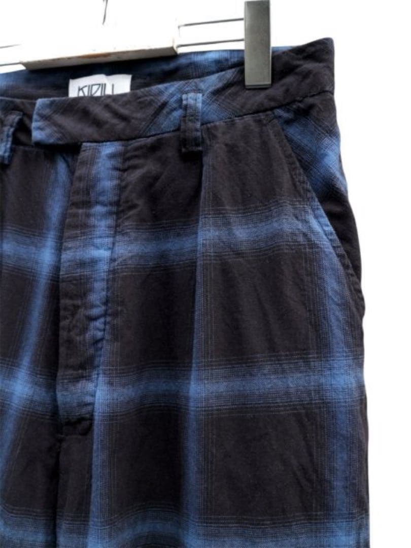 KIDILL 元 HIRO オンブレ シャドーチェック柄 サルエルパンツ
