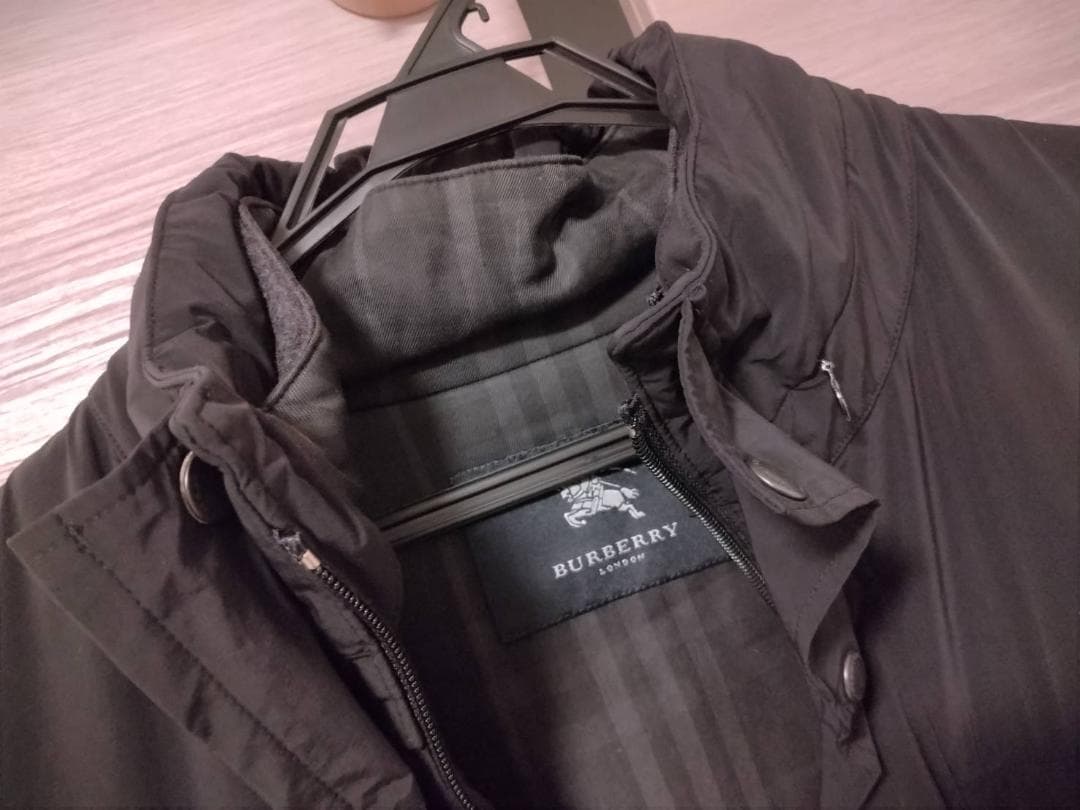 Burberry Londonブラック チェックロングコート