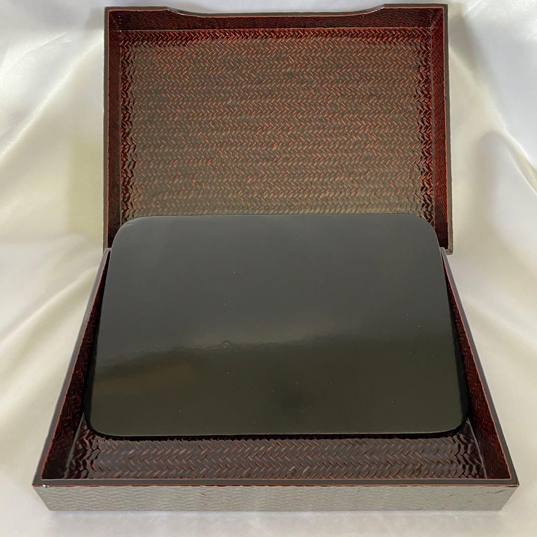 籃胎漆器　書類入れ　ケース　アンティーク