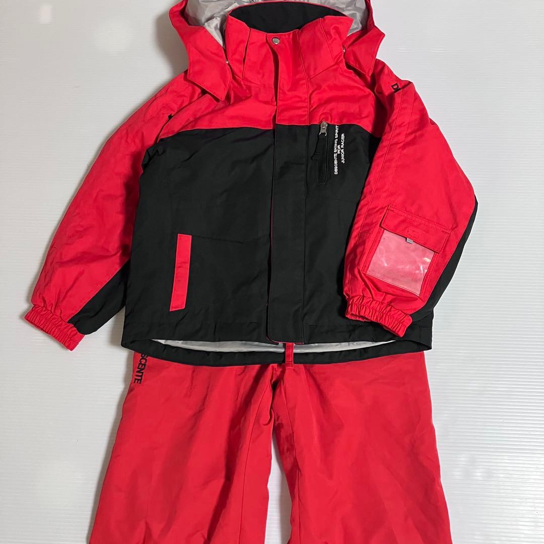 美品　DESCENTE デサント　キッズ　スキーウェア　２点セット　赤　130