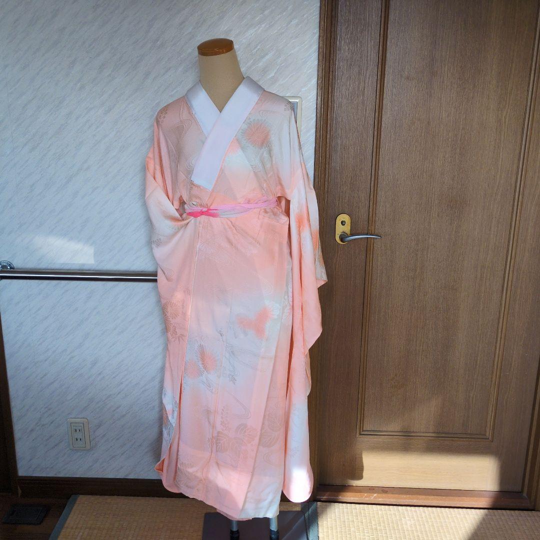 ✨50% OFF✨紫と水色の花柄振袖　袋帯　長襦袢 3点セットセット