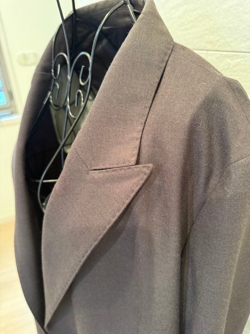 Spick&Span ウールブレンドダブルブレストジャケットブラウン
