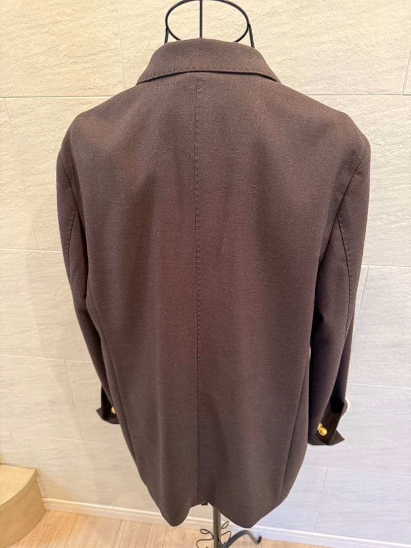 Spick&Span ウールブレンドダブルブレストジャケットブラウン