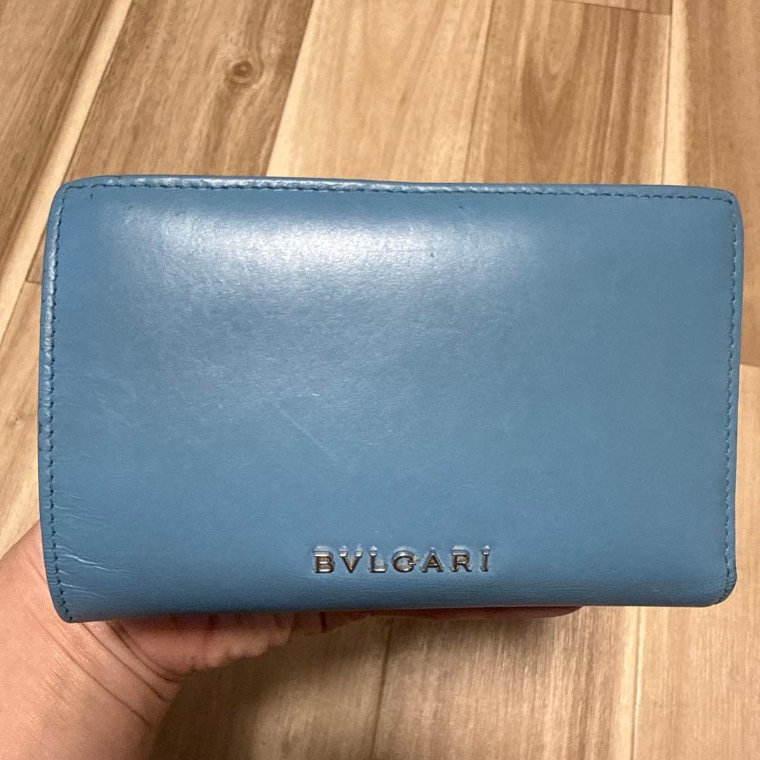BVLGARI ブルー 折り財布 セルペンティ