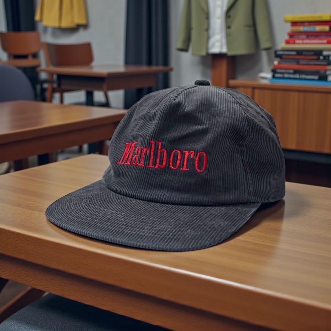 マルボロ Marlboro CAP グレー コーデュロイ キャップ