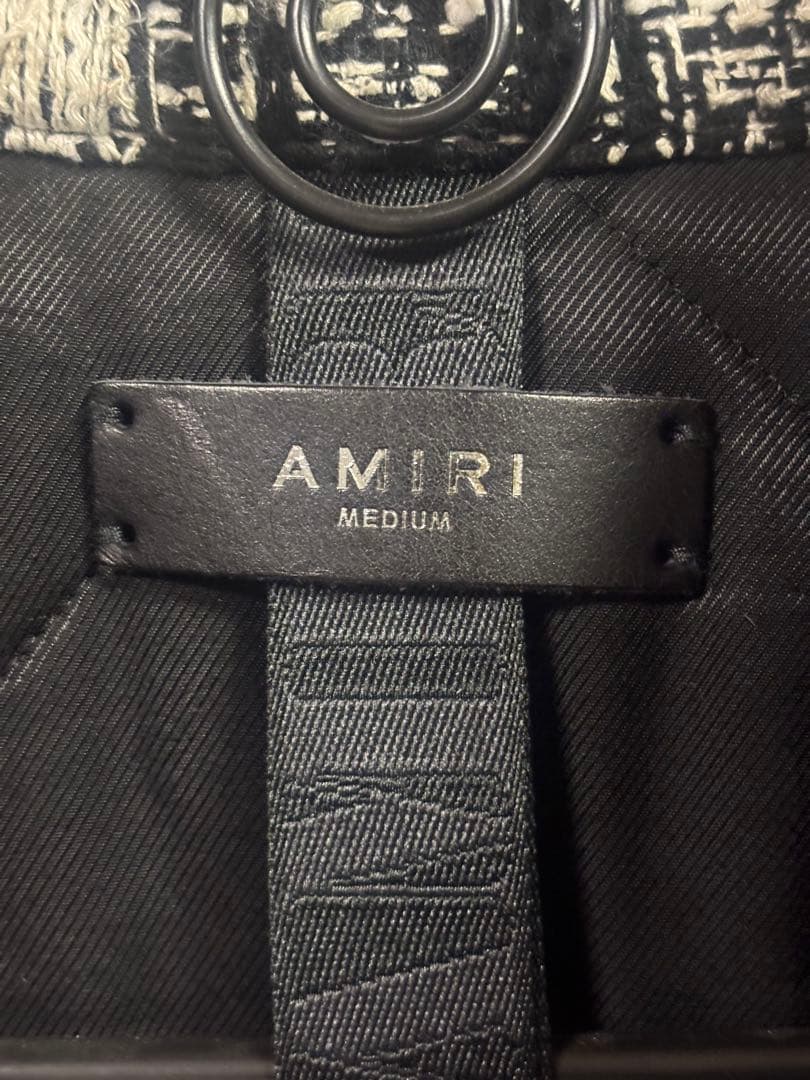 AMIRI（アミリ）中キルティング ツイード ジャケット ホワイト