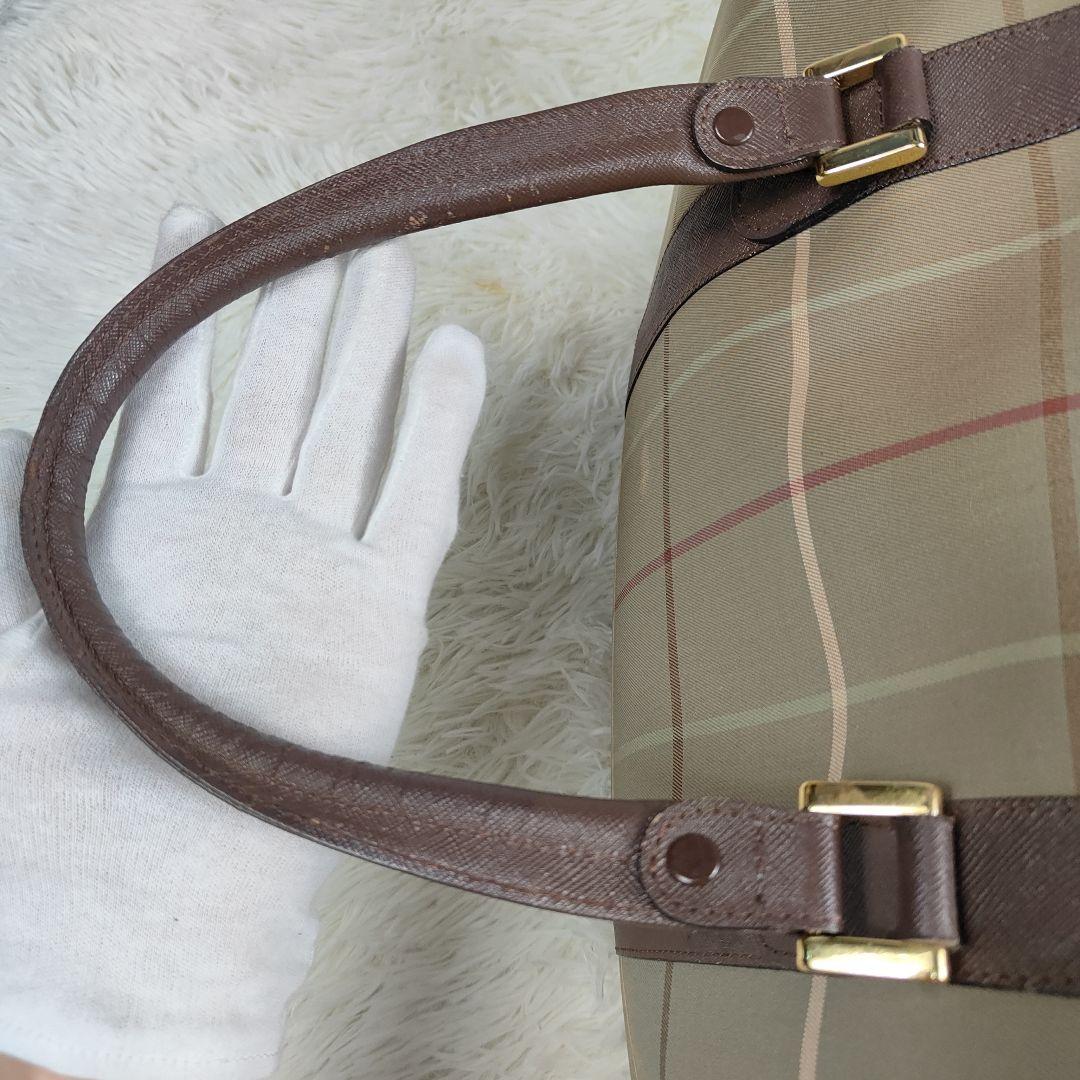 本日限定価格　BURBERRY　ボストンバッグ　キャンバス　レザー　ペンチェック