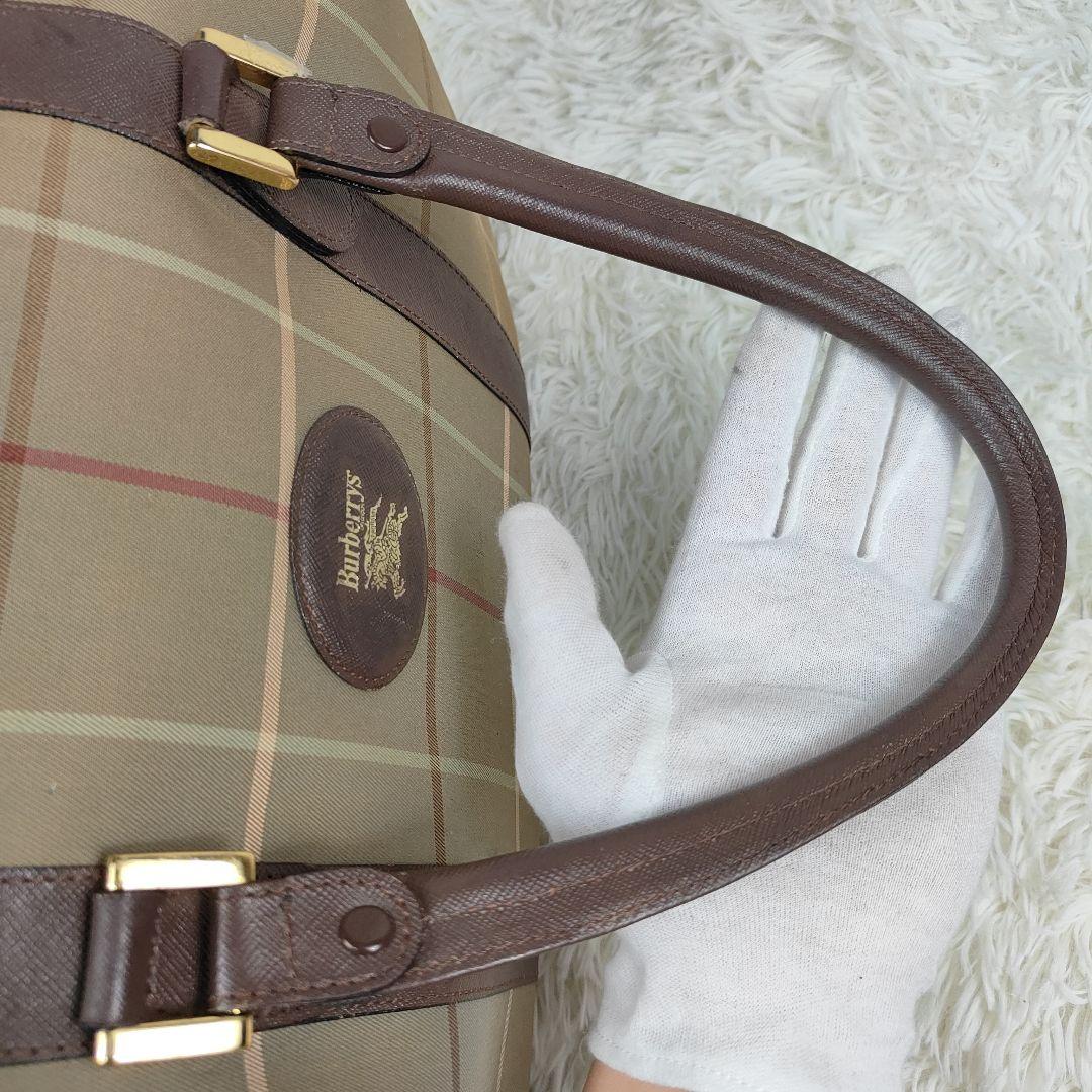 本日限定価格　BURBERRY　ボストンバッグ　キャンバス　レザー　ペンチェック