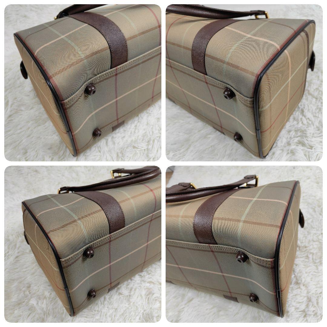 本日限定価格　BURBERRY　ボストンバッグ　キャンバス　レザー　ペンチェック