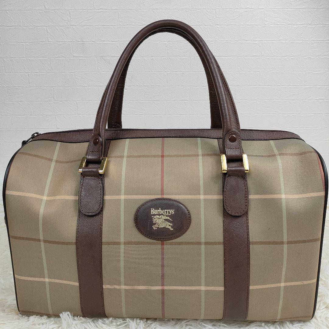 本日限定価格　BURBERRY　ボストンバッグ　キャンバス　レザー　ペンチェック
