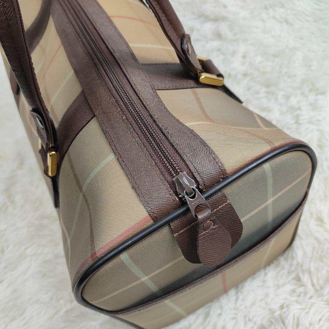 本日限定価格　BURBERRY　ボストンバッグ　キャンバス　レザー　ペンチェック