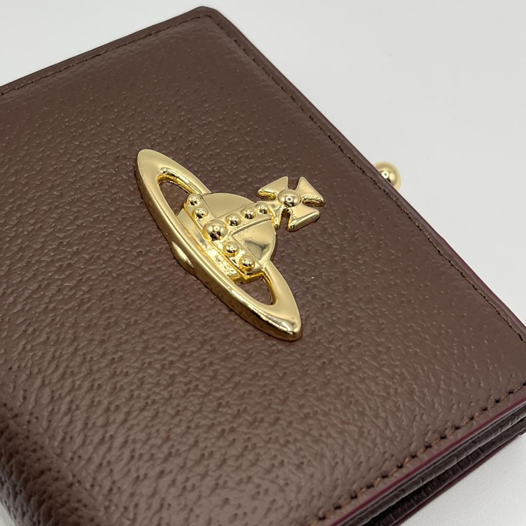 未使用 人気Vivienne Westwood 二つ折り 定番 茶 金 がま口